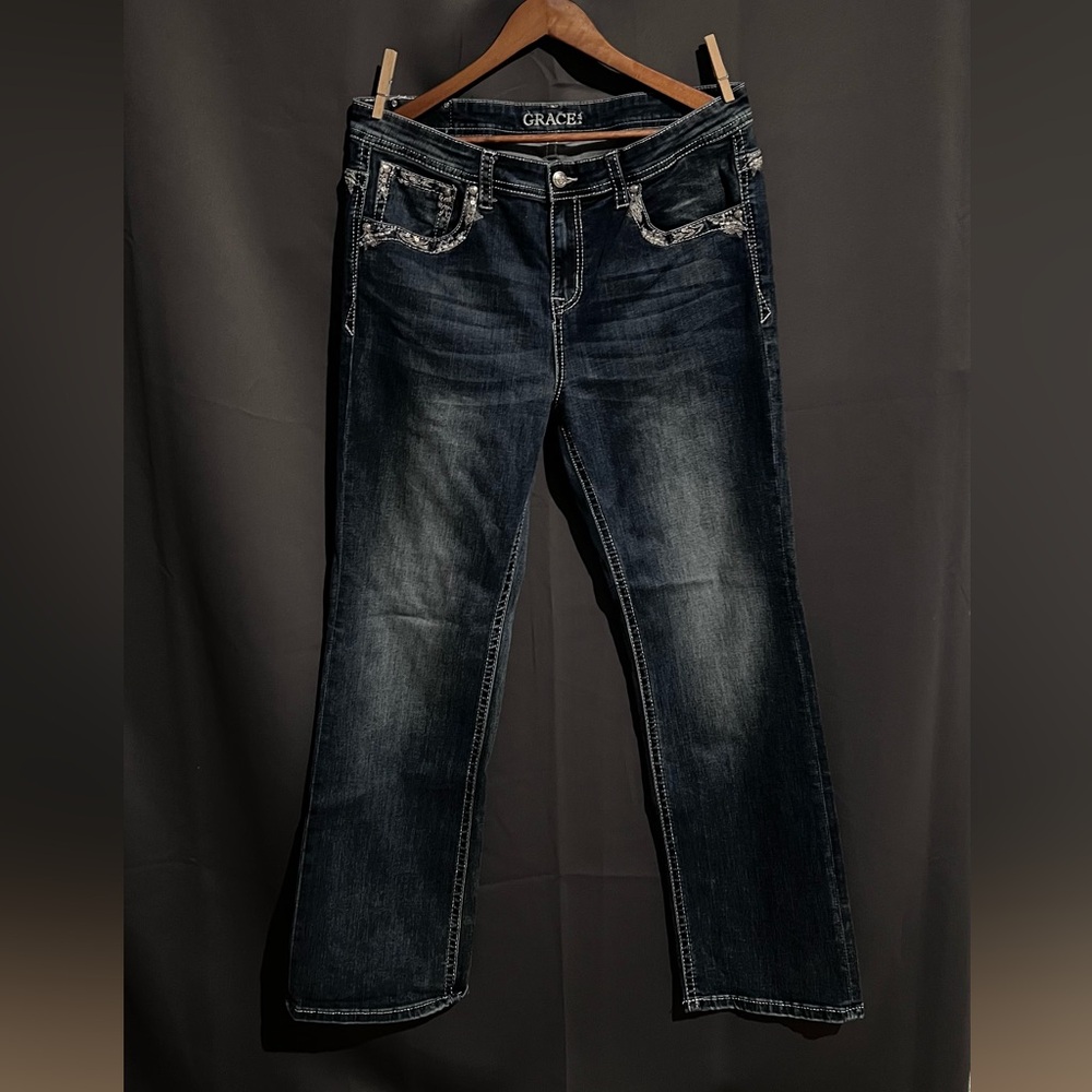 Grace Women's Midnight Blue Boot Cut Jeans
